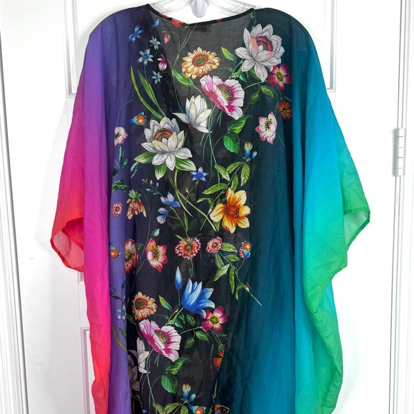 JOHNNY WAS Ombre Garden Easy Swim Coverup NEW Size S Silk Cotton Blend - Picture 5 of 12